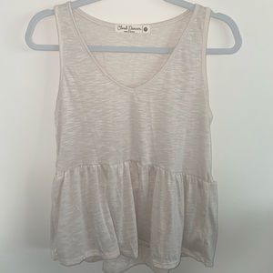 Cream casual tank top